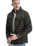 Men's Sherpa Lined Flannel Camp Shirt Jacket