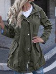 Plus Size Women's Outdoor Rain Jacket, Army Green