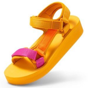Women's Sport Outdoor Hiking Sandals - Yellow Orange