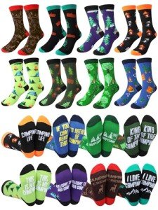 Funny Outdoor Camping Socks for Men - 9 Pairs