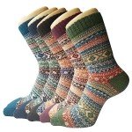 5-Pack Women's Cozy Thick Wool Crew Socks