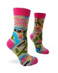 Happy Camper Novelty Crew Socks for Women