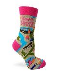 Happy Camper Novelty Crew Socks for Women