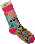 Happy Camper Novelty Crew Socks for Women