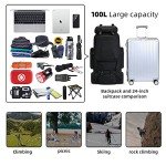 100L Waterproof Tactical Hiking Backpack - Black