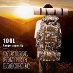 100L Waterproof Tactical Hiking Backpack - Black