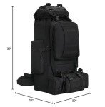 100L Waterproof Tactical Hiking Backpack - Black