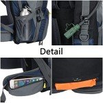 WoneNice 50L Waterproof Hiking Backpack with Rain Cover