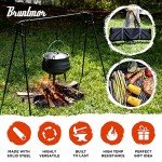 Bruntmor Adjustable Campfire Cooking Stand with Accessories