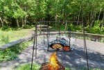 Bruntmor Adjustable Campfire Cooking Stand with Accessories
