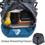 Bseash 60L Waterproof Hiking Backpack - Army Green