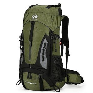 Esup 60L Lightweight Camping Hiking Backpack - Army Green