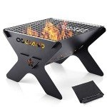 Portable Folding Campfire Grill for Outdoor Cooking