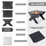Portable Folding Campfire Grill for Outdoor Cooking