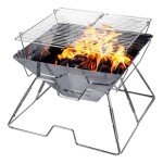 Collapsible Camping Grill and Fire Pit Combo