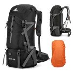 ShowyLive 70L Waterproof Hiking Backpack - Black