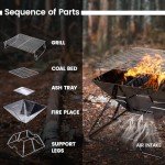 Collapsible Camping Grill and Fire Pit Combo