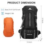 ShowyLive 70L Waterproof Hiking Backpack - Black