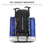 ShowyLive 70L Waterproof Hiking Backpack - Black