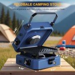 WINKIZA 2-Burner Portable Camping Stove with Grill