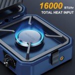 WINKIZA 2-Burner Portable Camping Stove with Grill