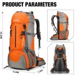 King'sGuard 70L Waterproof Lightweight Hiking Backpack