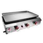 Portable 3-Burner Propane Flat Top Grill