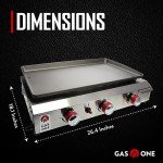 Portable 3-Burner Propane Flat Top Grill