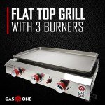 Portable 3-Burner Propane Flat Top Grill