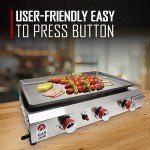 Portable 3-Burner Propane Flat Top Grill
