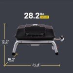 Portable 1-Burner Propane Gas Grill - Black