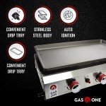 Portable 3-Burner Propane Flat Top Grill