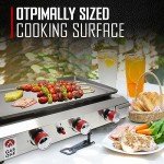 Portable 3-Burner Propane Flat Top Grill