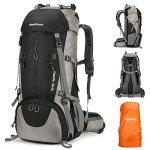King'sGuard 70L Waterproof Hiking Backpack (Black)