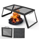 Odoland Portable Folding Campfire Grill with Storage Bag