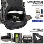 King'sGuard 70L Waterproof Hiking Backpack (Black)