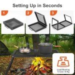 Odoland Portable Folding Campfire Grill with Storage Bag
