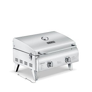 Portable Stainless Steel Propane Camp Grill with 2 Burners