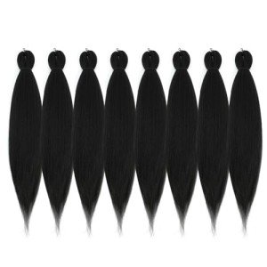 24" Jet Black Braiding Hair - 8 Packs