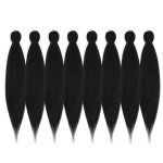 24" Jet Black Braiding Hair - 8 Packs