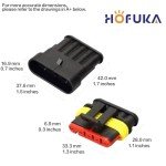 Waterproof 5-Pin Electrical Connector Kit - 5 Sets