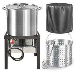 60QT Seafood Boil Pot with Basket & Skimmer