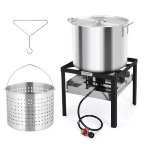 ROVSUN 80QT Outdoor Gas Fryer and Steamer Set