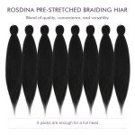 24" Jet Black Braiding Hair - 8 Packs
