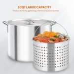 ROVSUN 80QT Outdoor Gas Fryer and Steamer Set