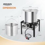 ROVSUN 80QT Outdoor Gas Fryer and Steamer Set