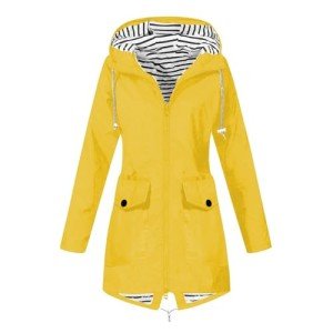 Cozy Hooded Raincoat for Women - Yellow 4XL