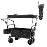 Collapsible Stroller Wagon for 2 Kids with Canopy
