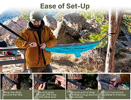 Kootek Portable Camping Hammock - Sky Blue & Grey