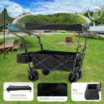 Collapsible Stroller Wagon for 2 Kids with Canopy
